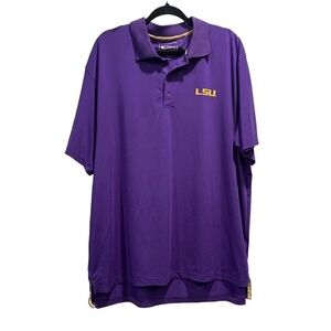 Drake Clothing Company LSU Tigers Polo Shirt Mens 2XL Purple Performance Golf‎